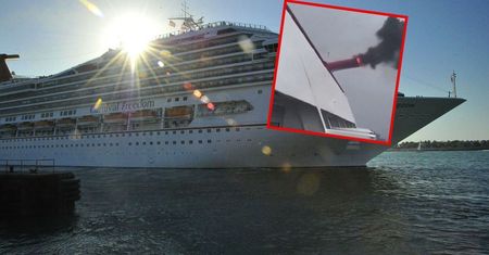 Pożar na luksusowym statku. Uderzenie pioruna?