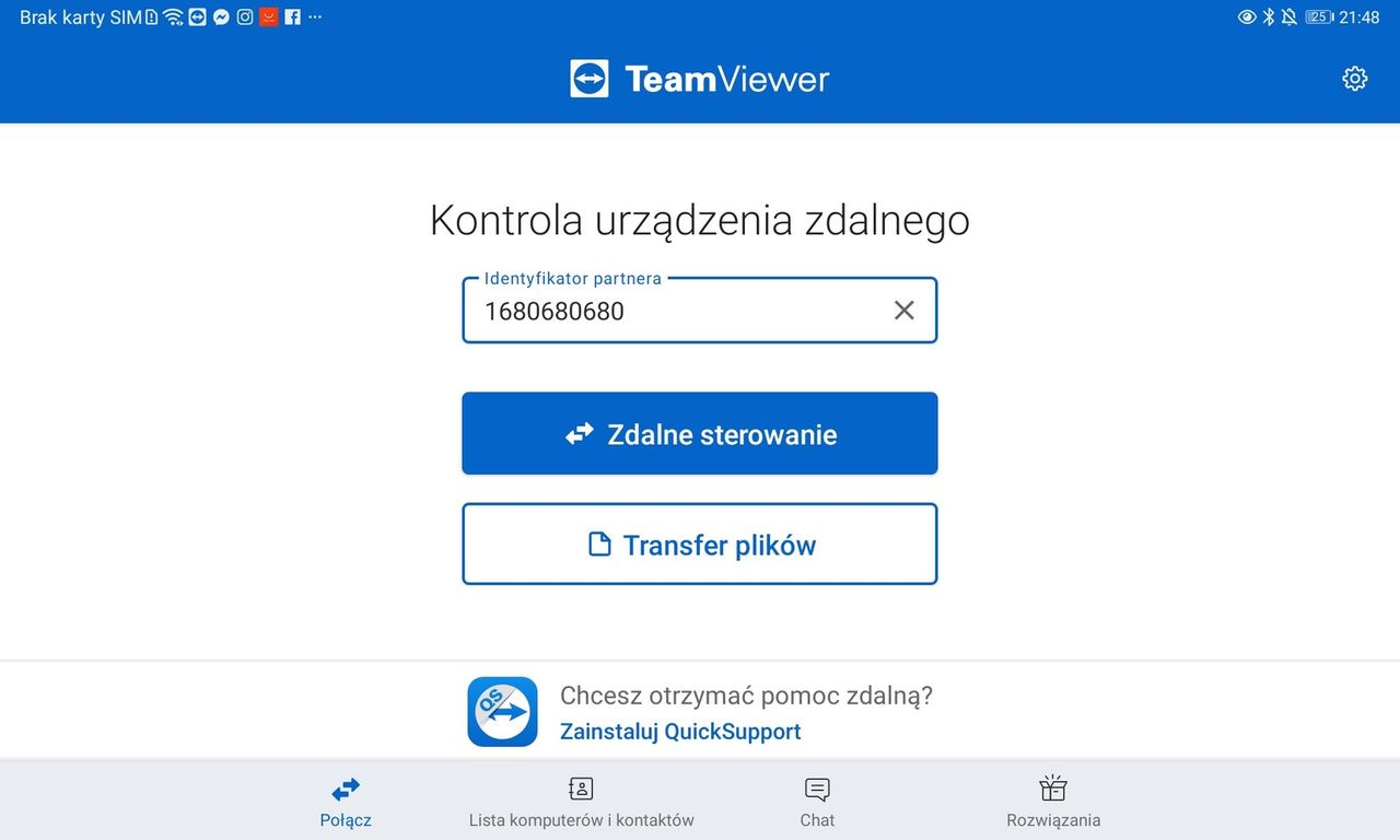 TeamViewer tablet