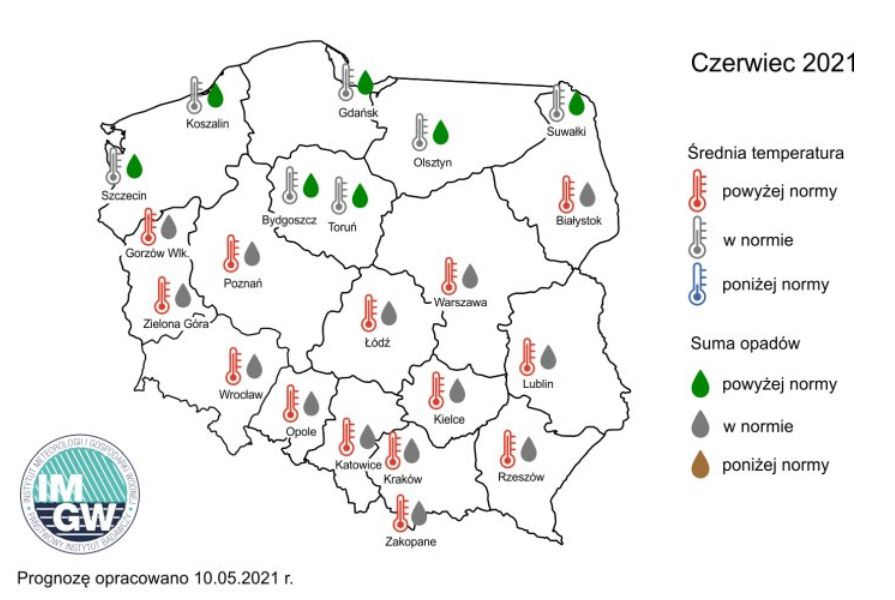 Pogoda na czerwiec 2021
