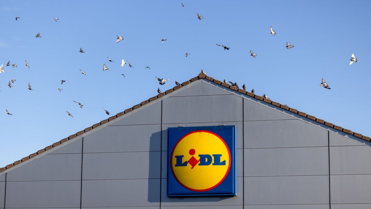 A sign above the main entrance to a Lidl UK GmbH supermarket in Basildon, UK, on Tuesday, Nov. 26, 2024. UK grocery price inflation edged up in October as British shoppers flocked to supermarkets in the busiest month since the pandemic. Photographer: Chris Ratcliffe/Bloomberg via Getty Images