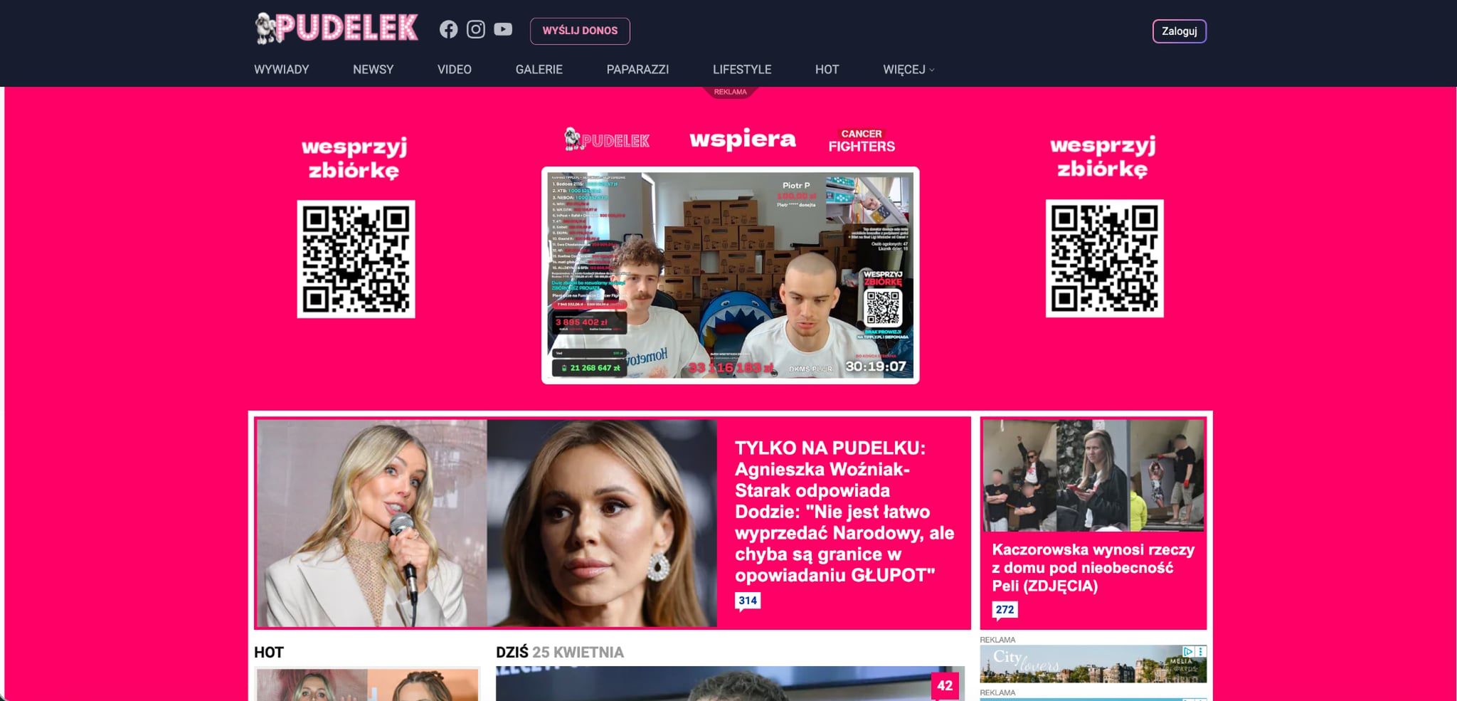 Stream wspiera m.in. Pudelek