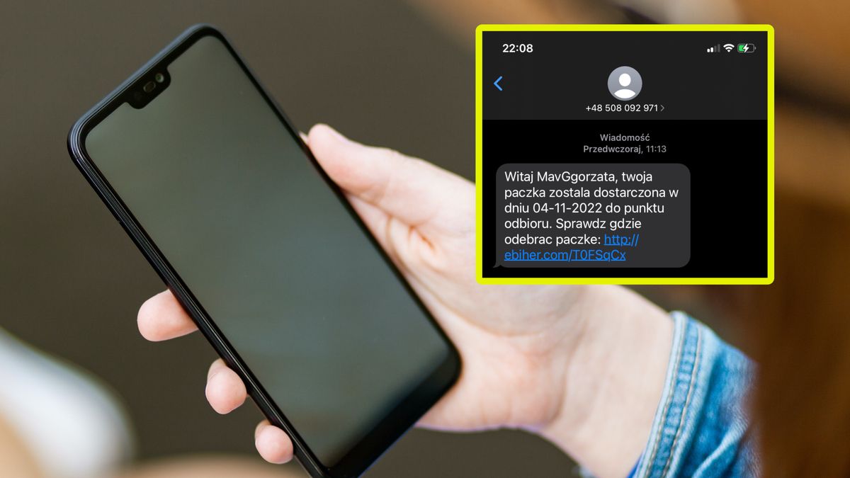 Fałszywy SMS o paczce