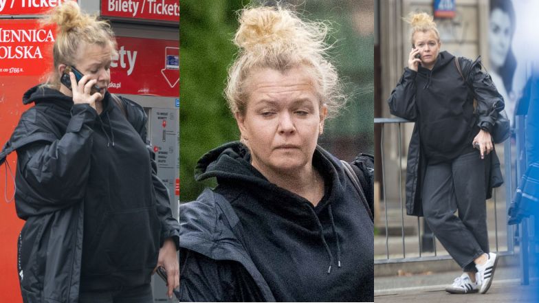 Naturalna Daria Widawska na przystanku