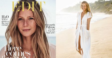 Piegowata Gwyneth Paltrow pozuje na plaży