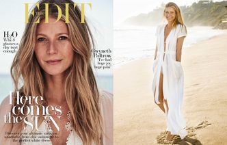 Piegowata Gwyneth Paltrow pozuje na plaży