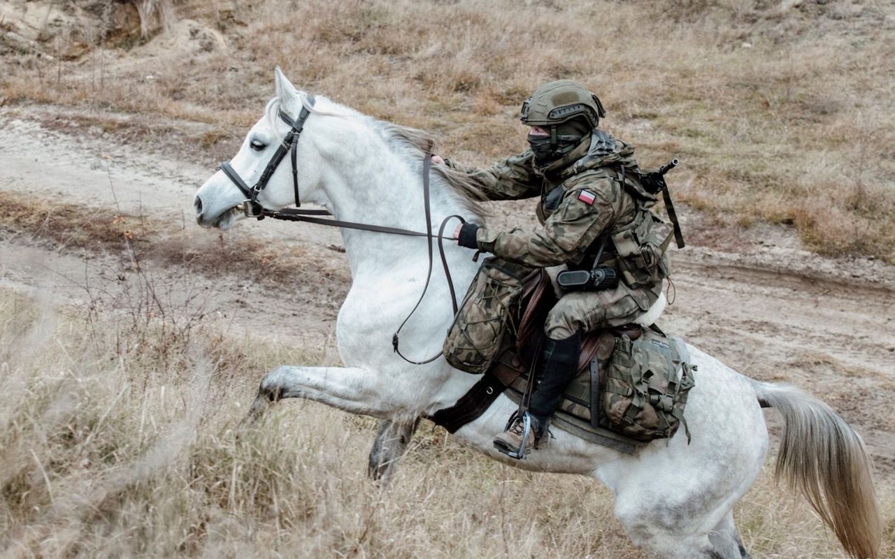 Kawaleria na straży polskiej granicy. Żołnierze NATO na koniach