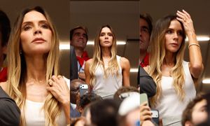 ZNUDZONA Victoria Beckham prawie zasypia na meczu Hiszpanii z Francją (ZDJĘCIA)