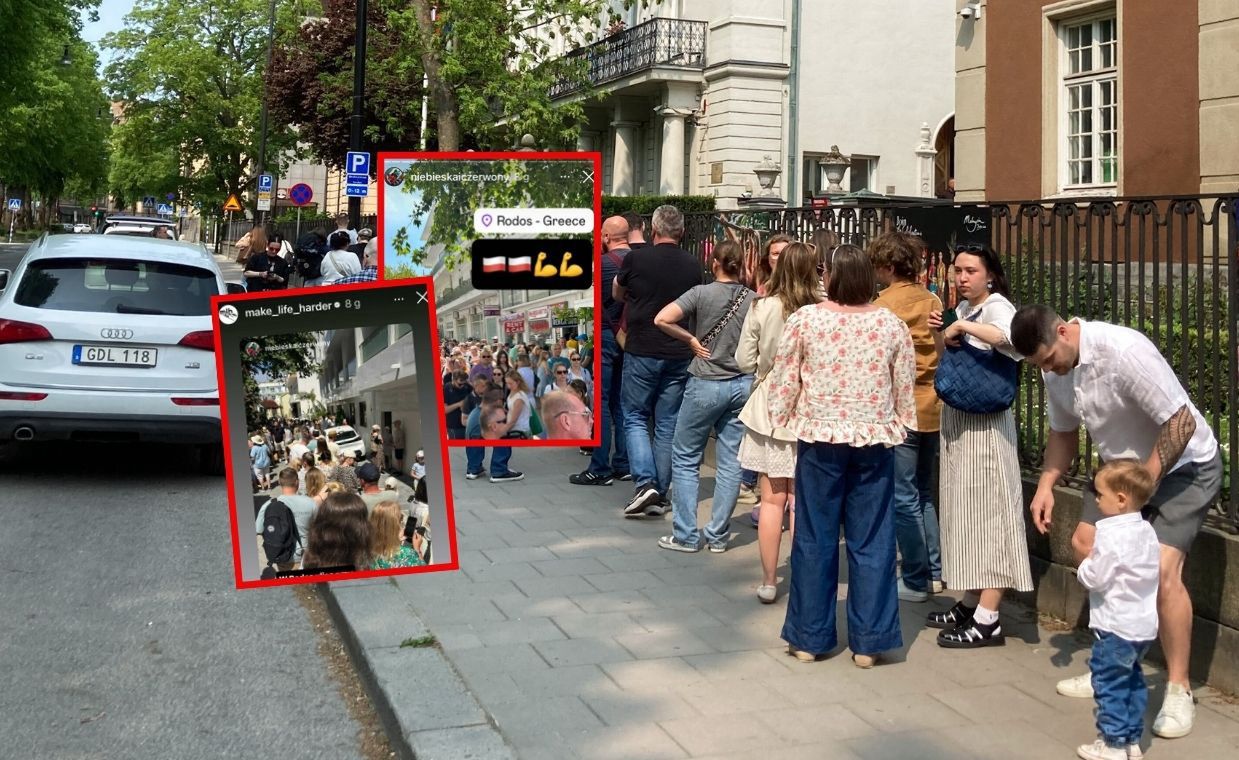 Zdjęcia krążą po sieci. Kolejka do głosowania zablokowała ulicę.