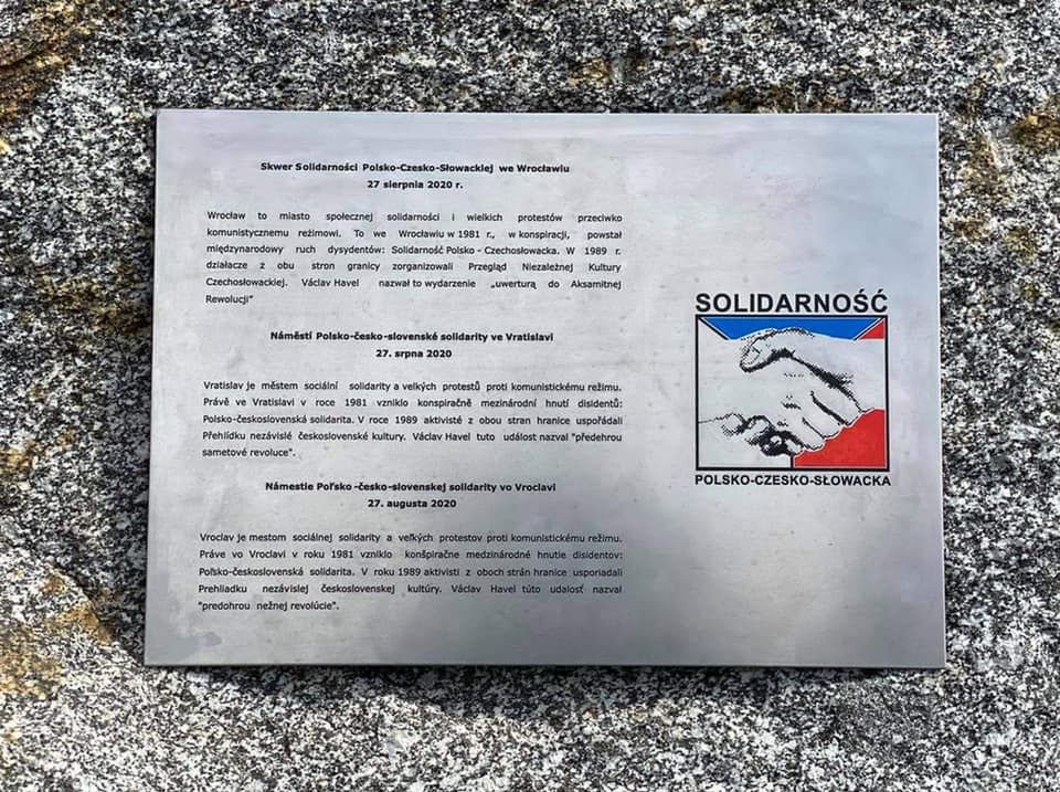 Wrocław. Nadanie nazwy skwerowi "Solidarności Polsko-Czesko-Słowackiej"