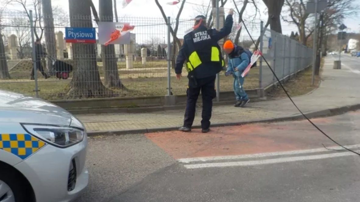 Dzieci powiadomiły strażników o zerwanych przewodach 