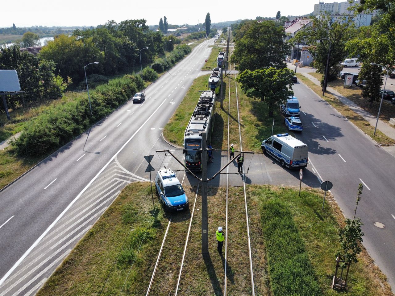 W Gorzowie Wielkopolskim doszło w czwartek do wypadku, w którym uczestniczył policyjny radiowóz i tramwaj