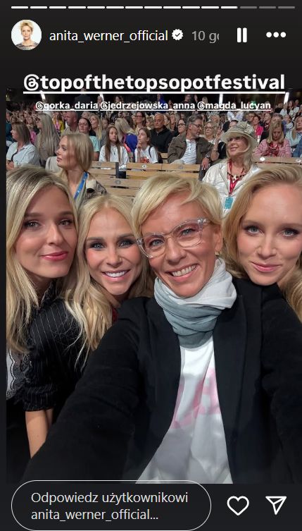 Anita Werner na festiwalu w Sopocie w doborowym towarzystwie