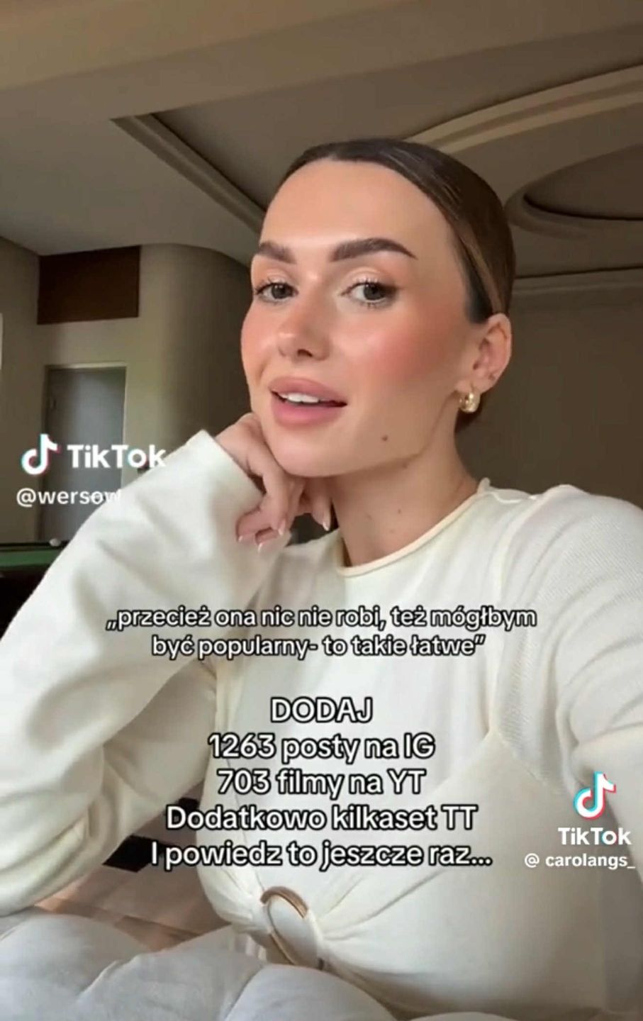 Wersow odpowiada na zaczepki, że jako influencerka nic nie robi