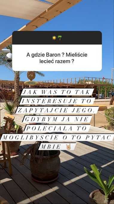 Blanka Lipińska i Baron nie pojechali razem na wakacje.