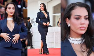 Georgina Rodriguez paraduje po czerwonym dywanie w Wenecji, eksponując słynne krągłości w opiętej kreacji (ZDJĘCIA)