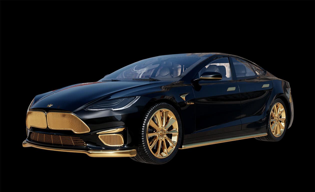 Pokryta 24-karatowym złotem Tesla Model S od Caviar zdaje się potwierdzać, że pieniądz lubi ciszę