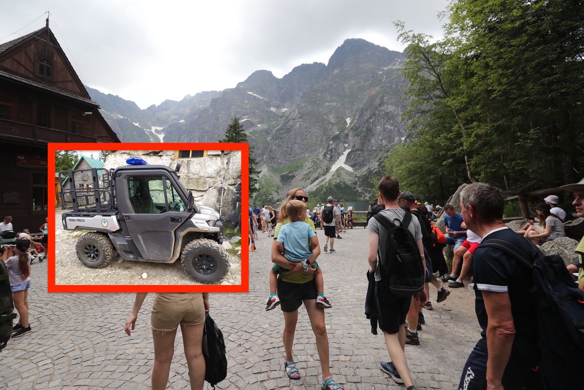 Pojazd terenowy ATV (w ramce), który został współfinansowany przez Unię Europejską już pomaga turystom w polskich Tatrach.