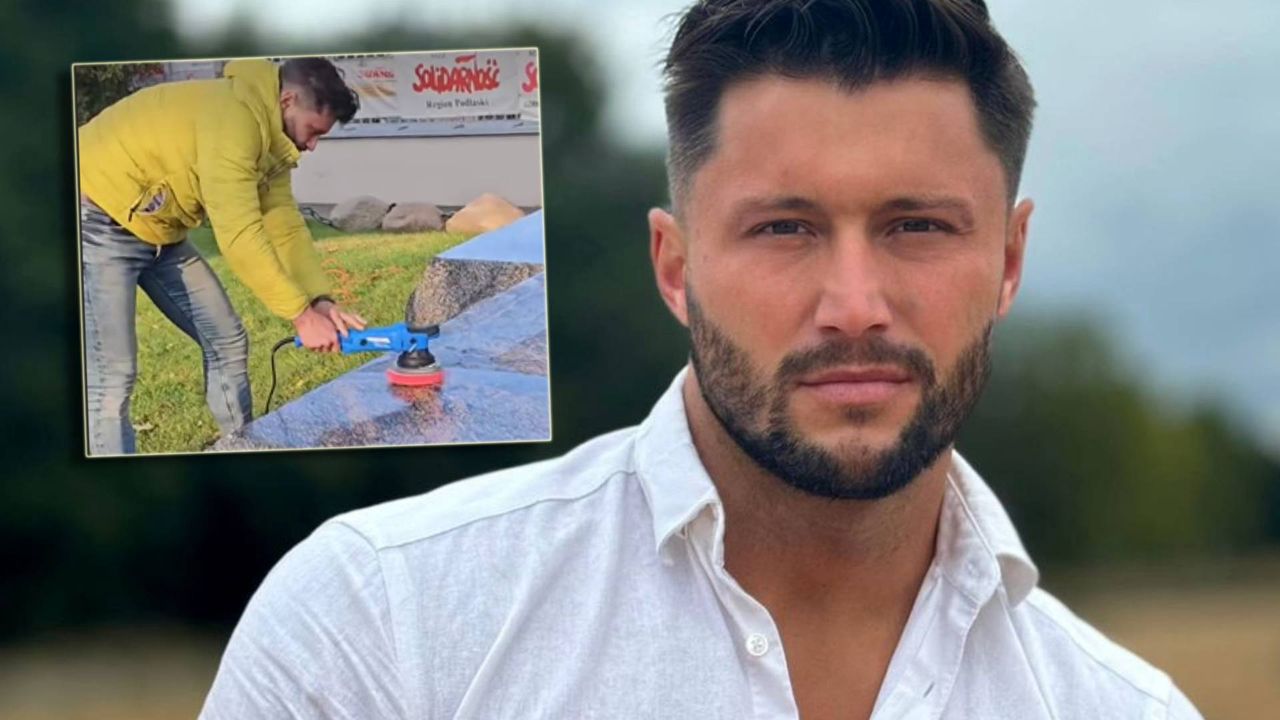 Gorliwy Piotr Mróz dał kolejny dowód wiary. Pracował przy grobie męczennika
