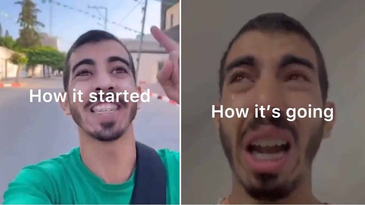 Reakcja Palestyńczyka, gdy zobaczył rakiety