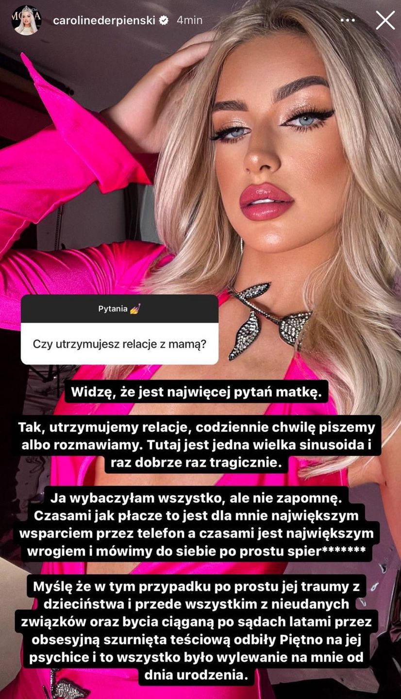 Caroline Derpienski o relacjach z rodzicami