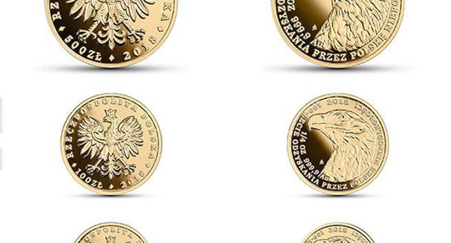 "Bielik – 100-lecie odzyskania przez Polskę niepodległości" – monety NBP o nominałach 50 zł, 100 zł i 500 zł