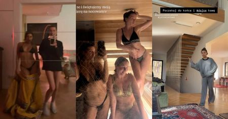 Maffashion nadaje z NOCOWANKI w leśnym domu Julii Wieniawy: winko, sauna i impreza (ZDJĘCIA)