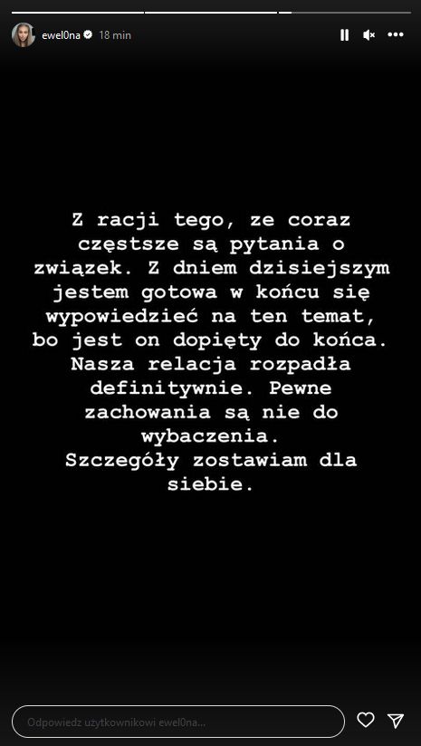 Ewel0na rozstała się z narzeczonym