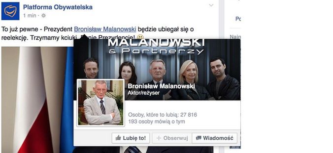 iGag. Po wpadce na Facebooku Platforma Obywatelska zmienia kandydata na prezydenta: aktor dostał więcej “lajków” 2