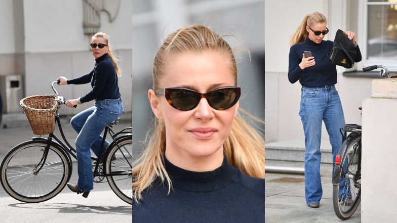 Katarzyna Warnke wybrała się na event na rowerze