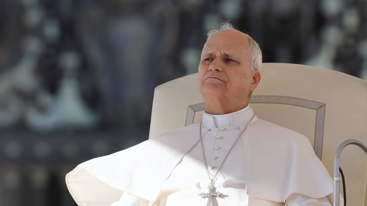 Pope Leo XIV during the General Audience on Wednesday in St. Peter's Square. Vatican City (Vatican), November 19th, 2025 (Photo by Grzegorz Galazka/Archivio Grzegorz Galazka/Mondadori Portfolio via Getty Images)