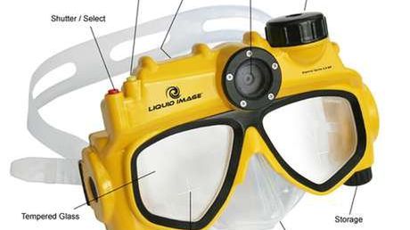 Maska do nurkowania z aparatem fotograficznym 1