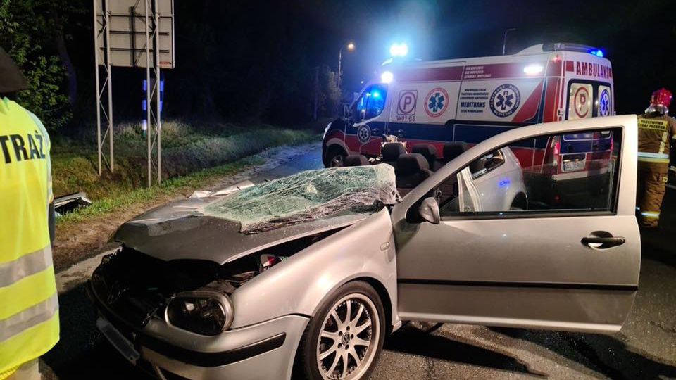 Wypadek w Starym Sękocinie. Kierowca był pijany