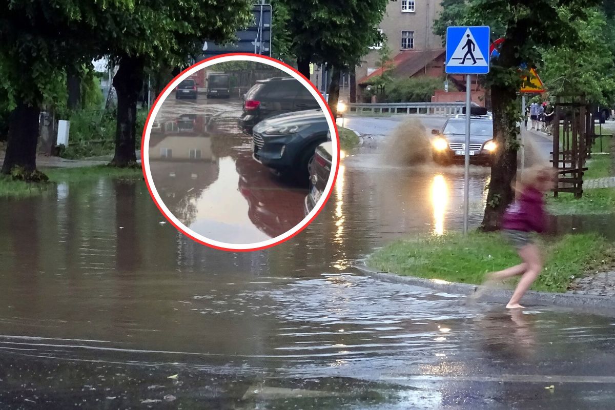Parking zamienił się w jezioro. Gwałtowne oberwanie chmury