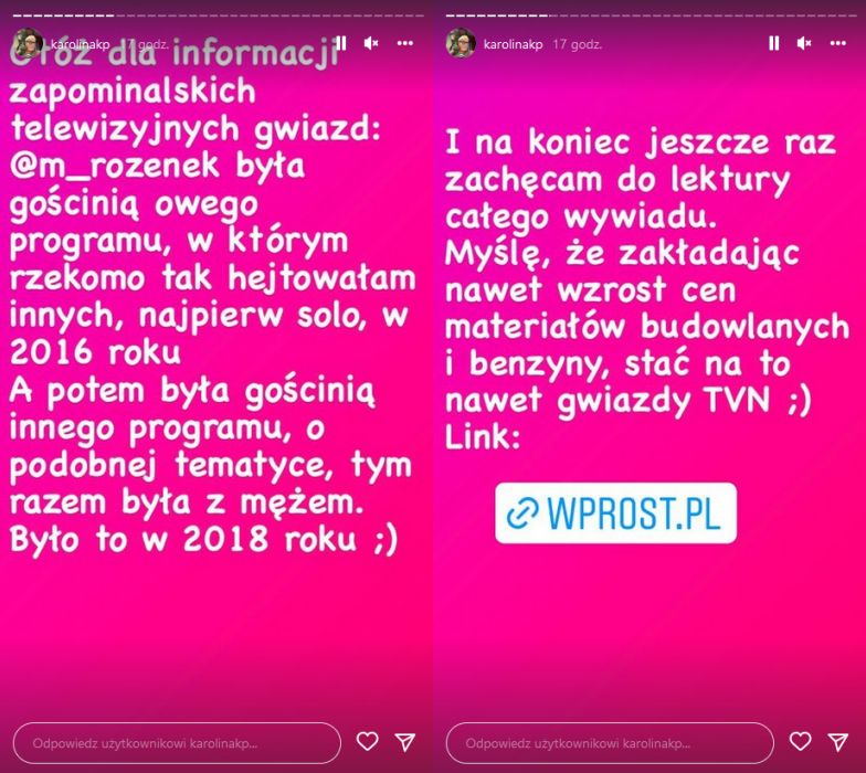 Karolina Korwin Piotrowska reaguje na przytyk Małgorzaty Rozenek