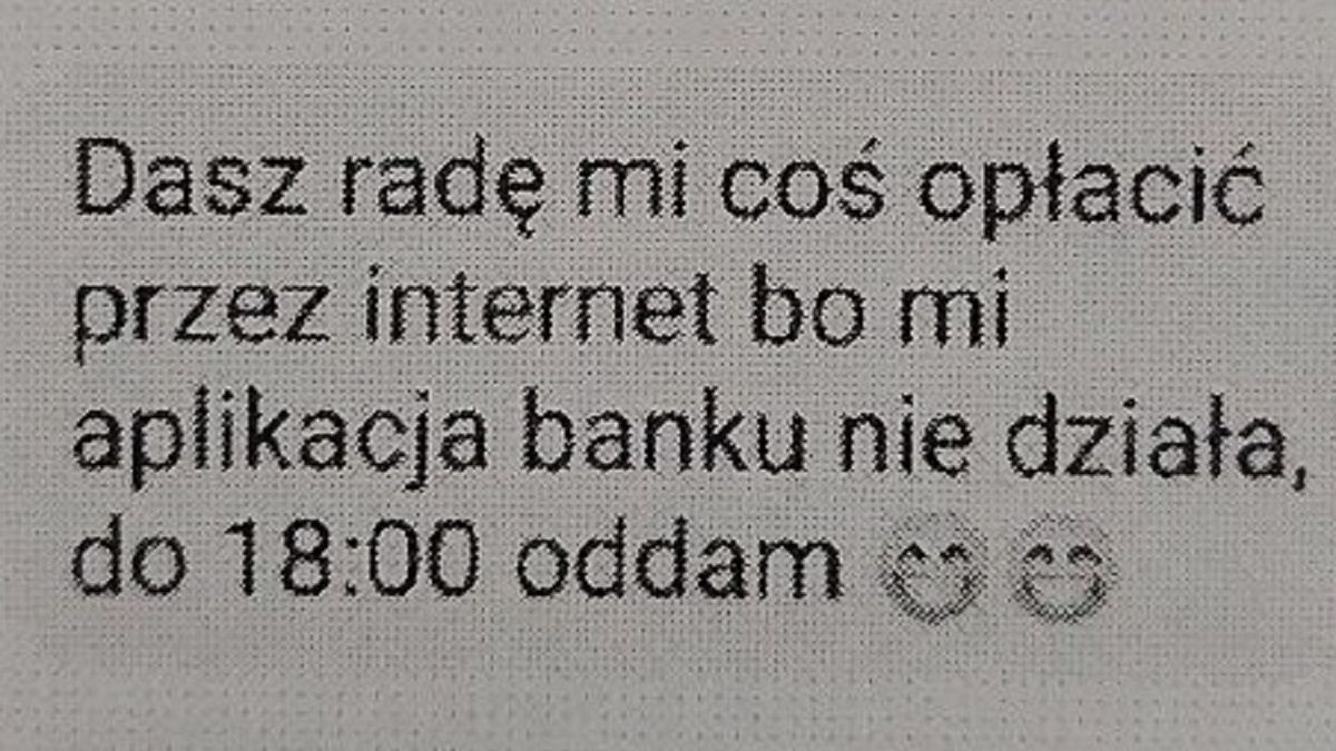 Tekst wiadomości na komunikatorze