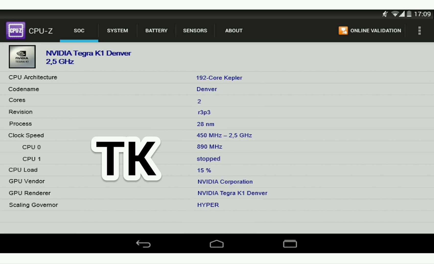 64-bitowa Tegra K1 w CPU-Z