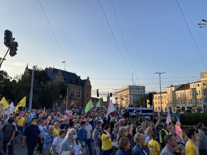 Gdańsk. Manifestacja przeciwko "Lex TVN"
