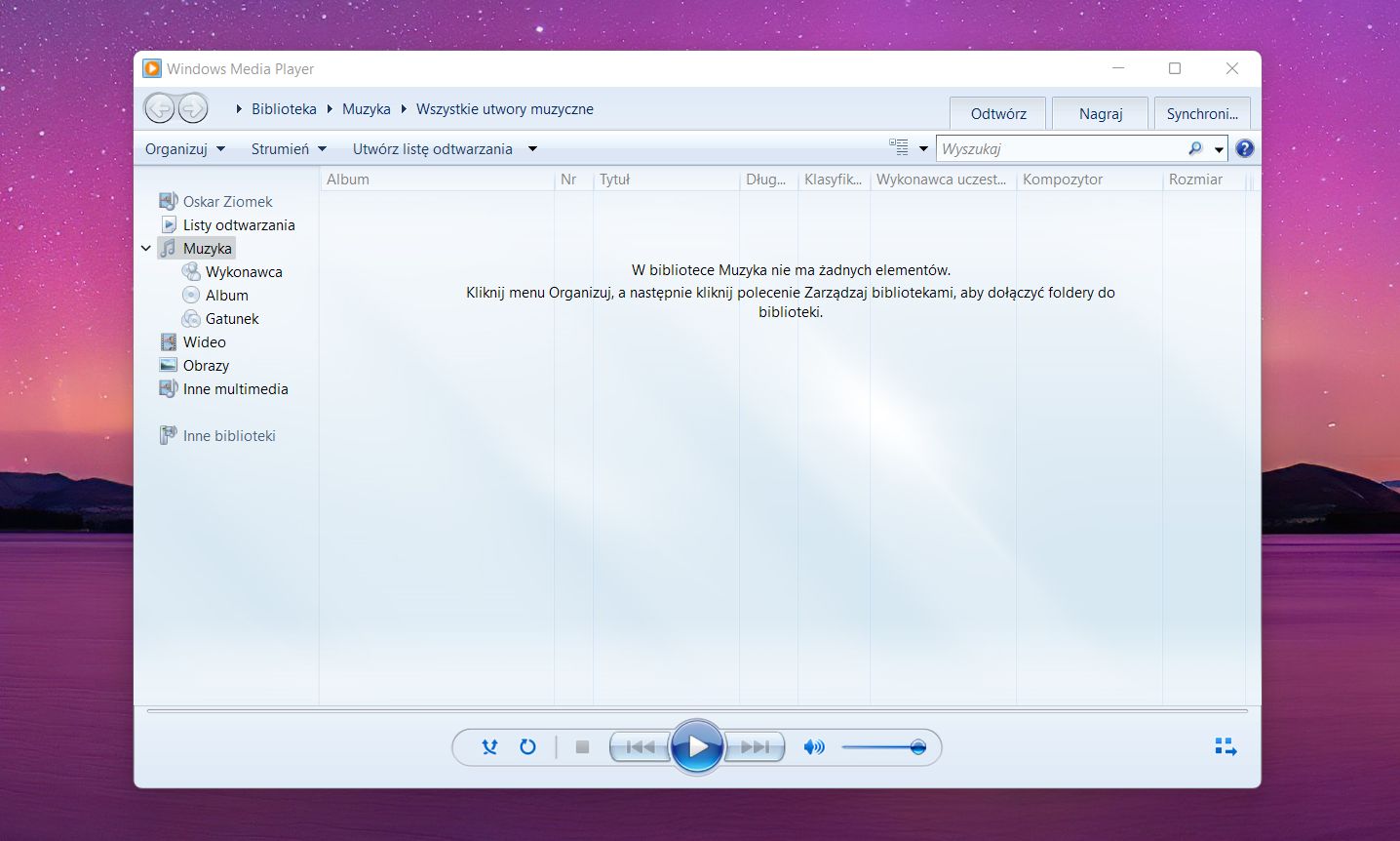 "Stary" Media Player w Windows 11