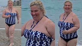 Przyodziana w strój kąpielowy mama June walczy o wymarzoną sylwetkę, UPRAWIAJĄC JOGGING na florydzkiej plaży (ZDJĘCIA)