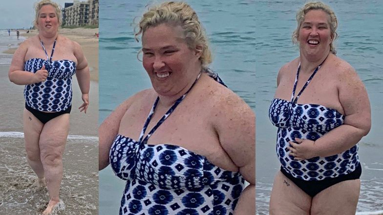 Przyodziana w strój kąpielowy mama June walczy o wymarzoną sylwetkę, UPRAWIAJĄC JOGGING na florydzkiej plaży (ZDJĘCIA)