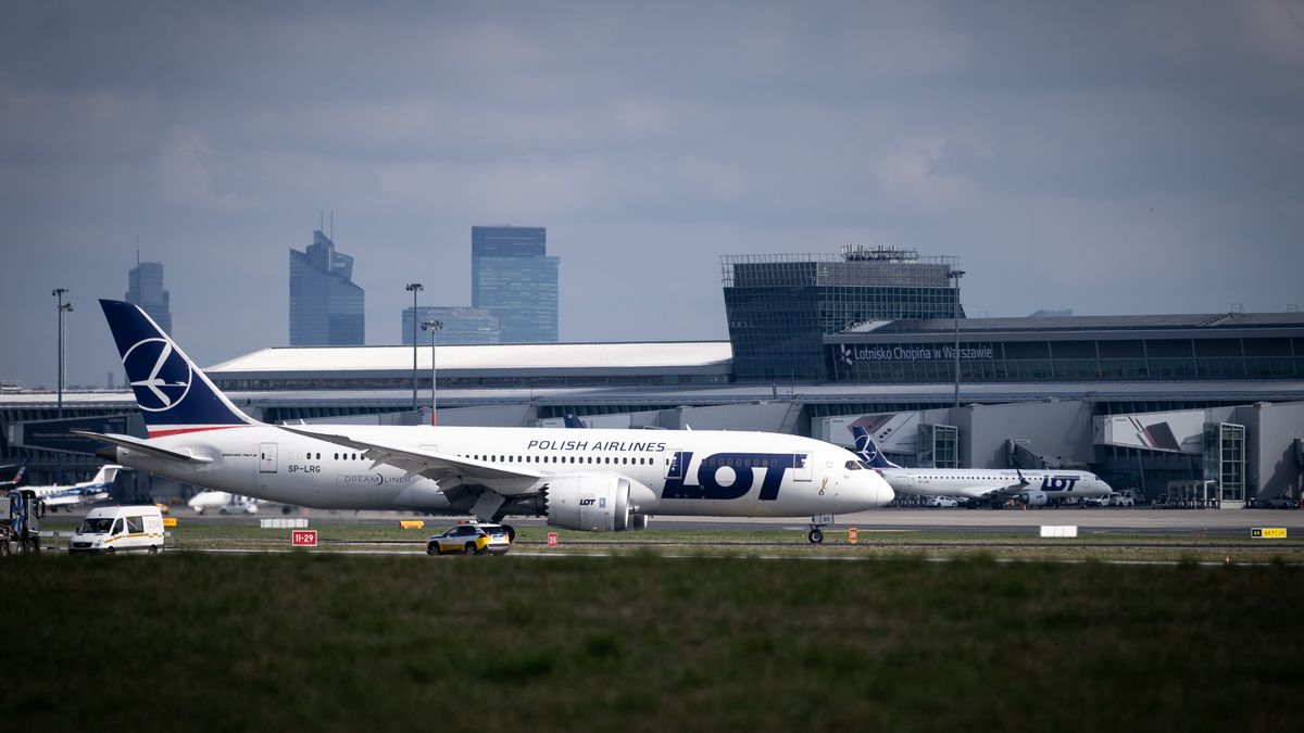 LOT Polish Airlines Boeing 787-8 Dreamliner (35944 / SP-LRG) at Chopin Airport in Warsaw, Poland on April 22, 2022. The strike and mass resignations of air traffic controllers from the Polish Air Navigation Services Agency result in many delays and canceled flights in Polish airspace. (Photo by Mateusz Wlodarczyk/NurPhoto via Getty Images)