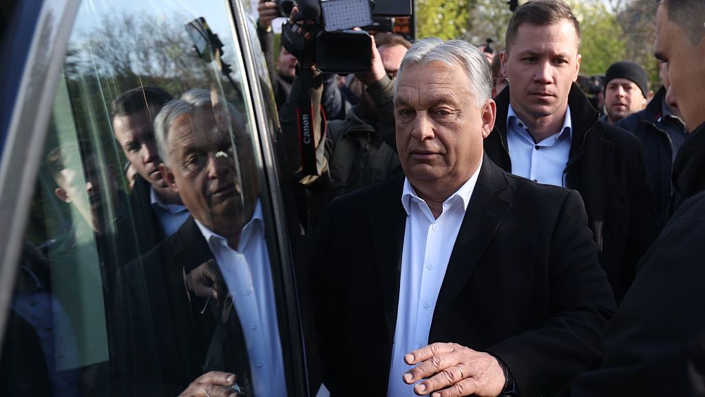 Hungary Holds Parliamentary Elections
BUDAPEST, HUNGARY - APRIL 12: Hungarian Prime Minister Viktor Orban departs after he cast his ballot in Hungarian parliamentary elections on April 12, 2026 in Budapest, Hungary. Orban, who has been in power for 16 years, is going into the election trailing challenger Peter Magyar, lead candidate of the Tisza party. (Photo by Sean Gallup/Getty Images)
Sean Gallup