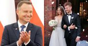 Andrzej Duda składa życzenia ślubne Joannie Opoździe i Antoniemu Królikowskiemu. Popisał się po łacinie...