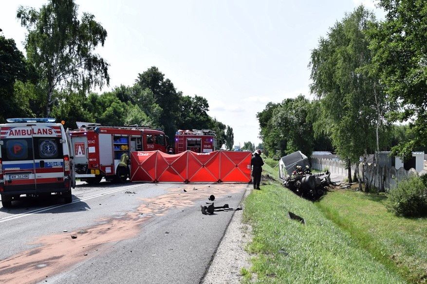 Wypadek w Grębiszewie. Apel służb 