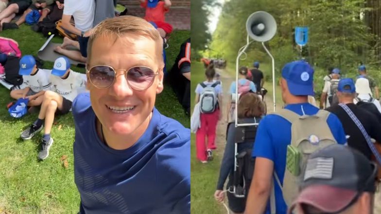 Marcin Mroczek zabrał synów na pielgrzymkę