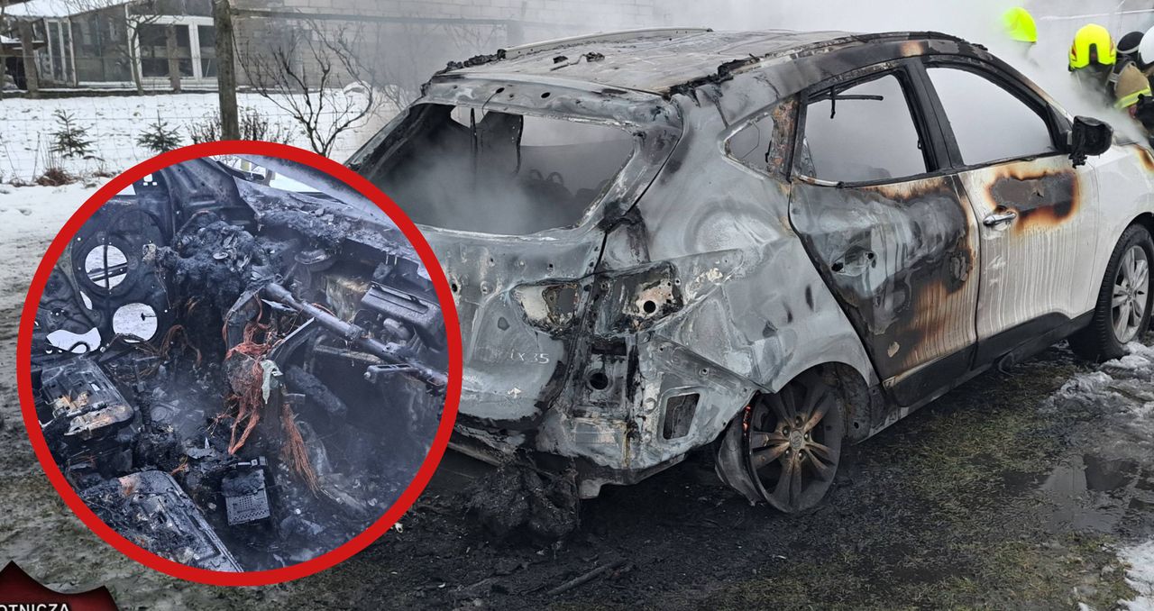 Pożar Hyundaia w Dziembowie. Interweniowały dwa zastępy OSP