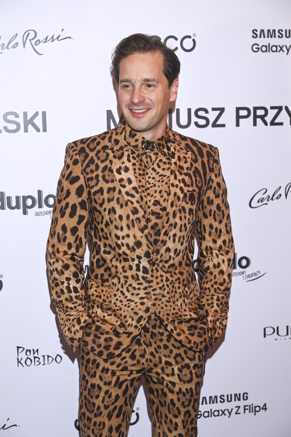 Krzysztof Zalewski i Olga Tuszewska na pokazie Mariusza Przybylskiego