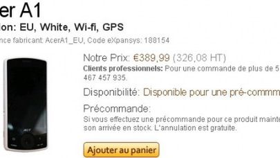 Acer A1 z Androidem w przedsprzedaży 1