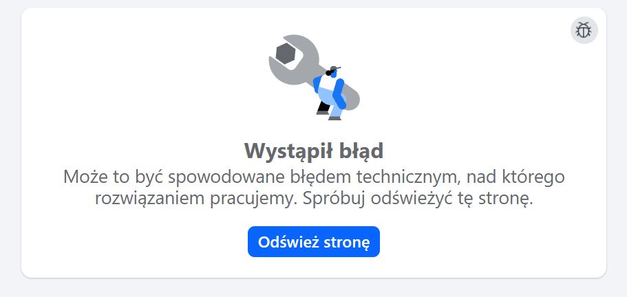 Błąd ładowania na Facebooku