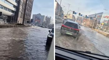 Potężna awaria we Wrocławiu. Ulica zamieniła się w rzekę